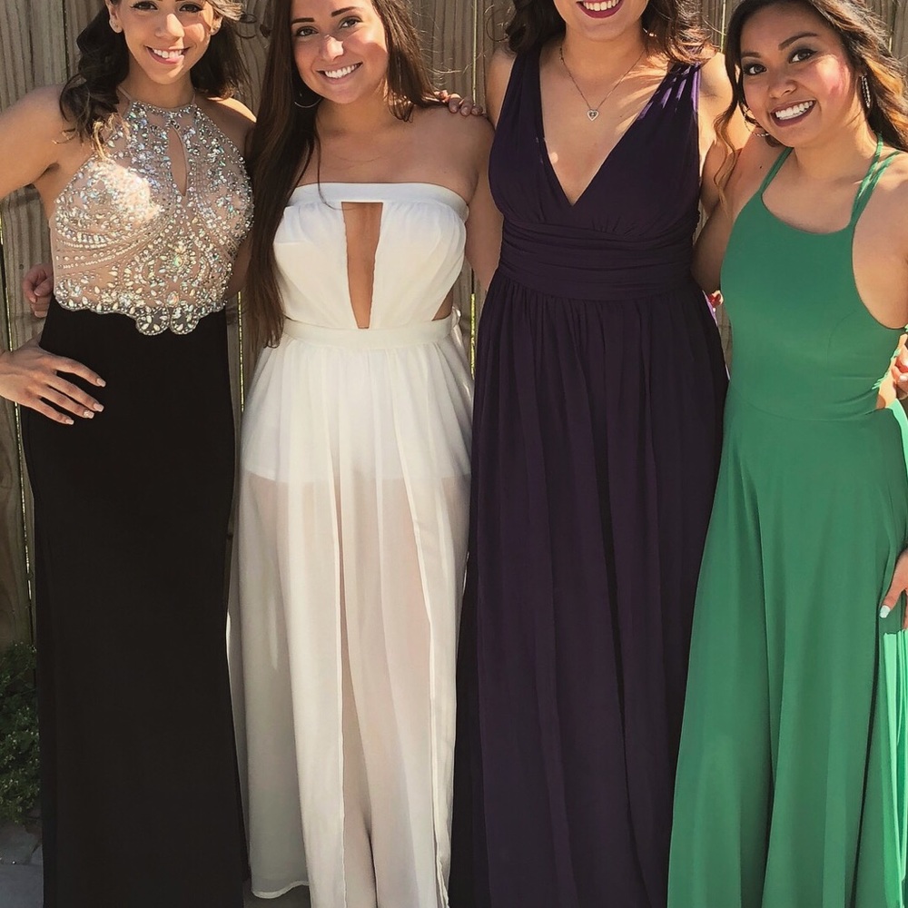 Lulus white maxi slit formal dress